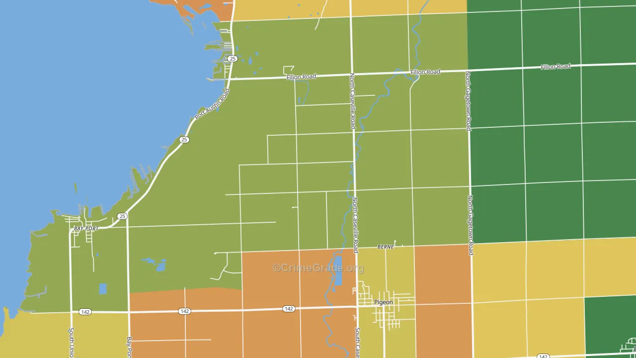 Pigeon, MI Map of Theft Rates