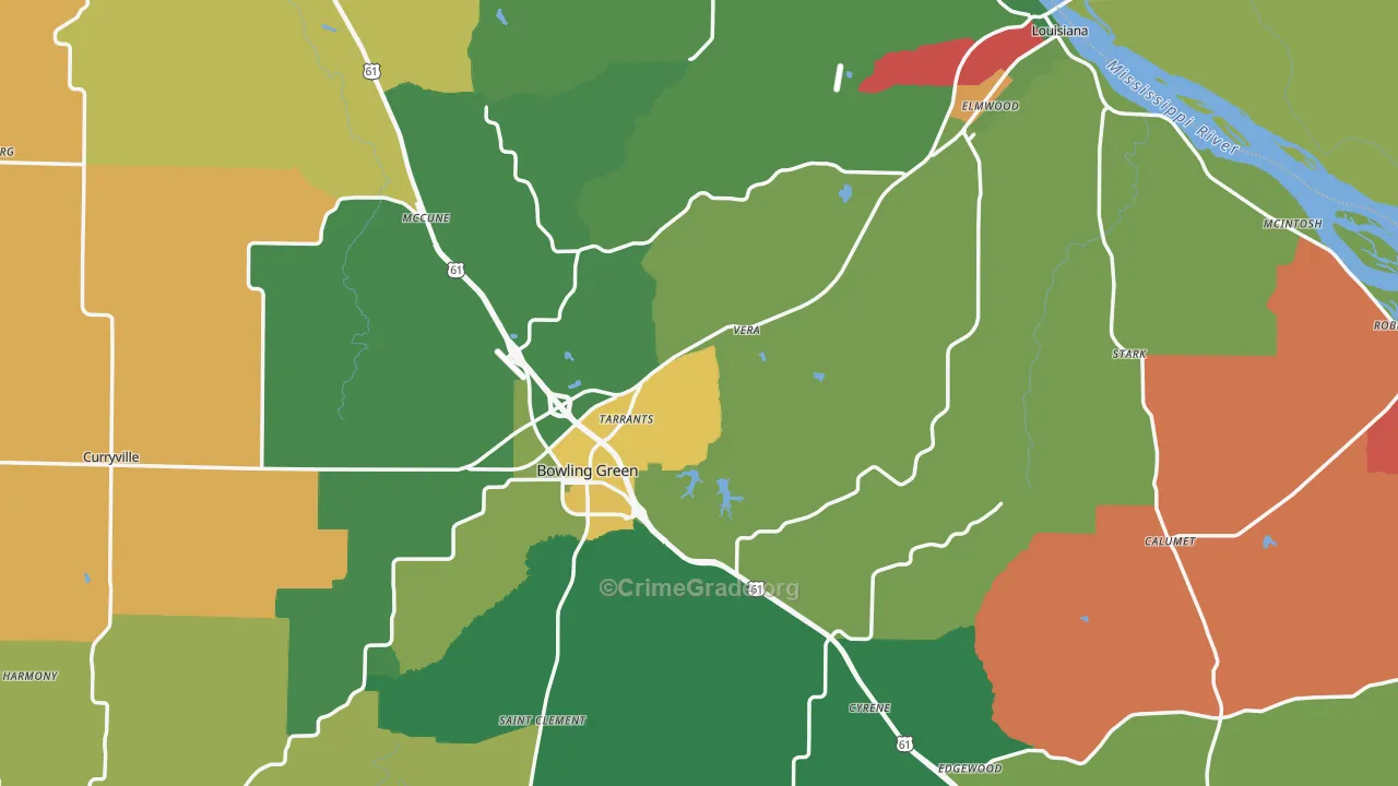 Pike County, MO Map of Theft Rates