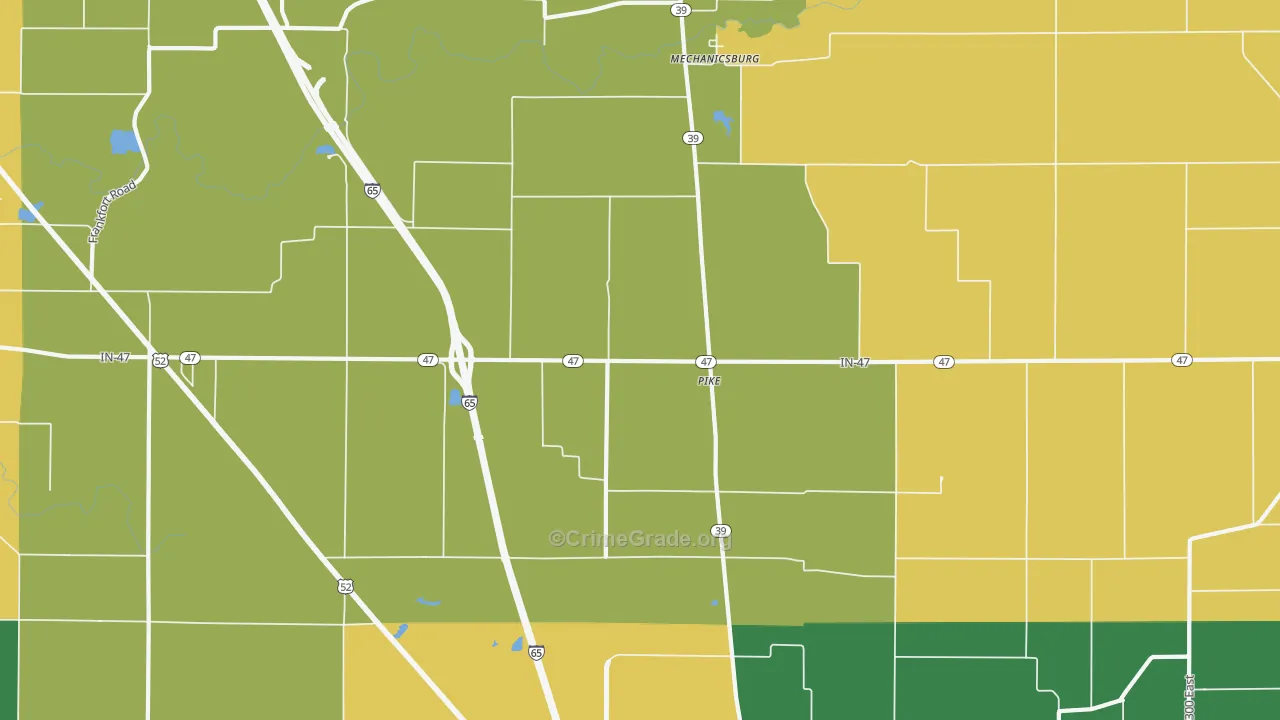 Pike, IN Map of Theft Rates