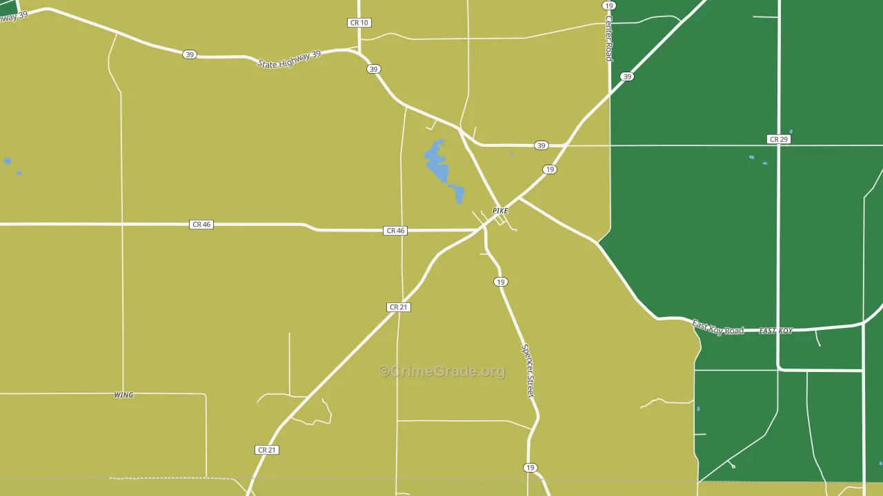 Pike, NY Map of Theft Rates