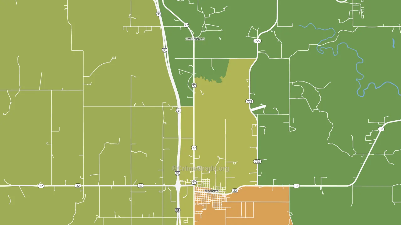 Pike, OK Map of Theft Rates