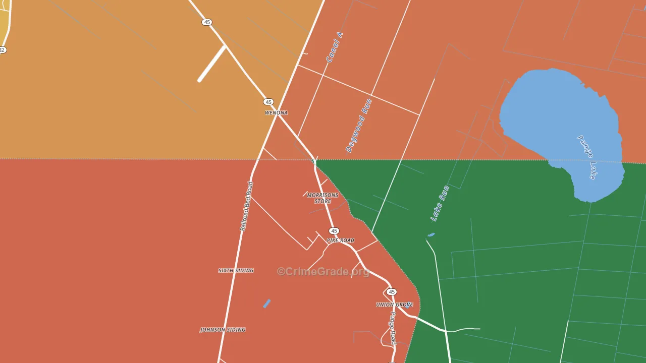 Pike Road, NC Map of Theft Rates