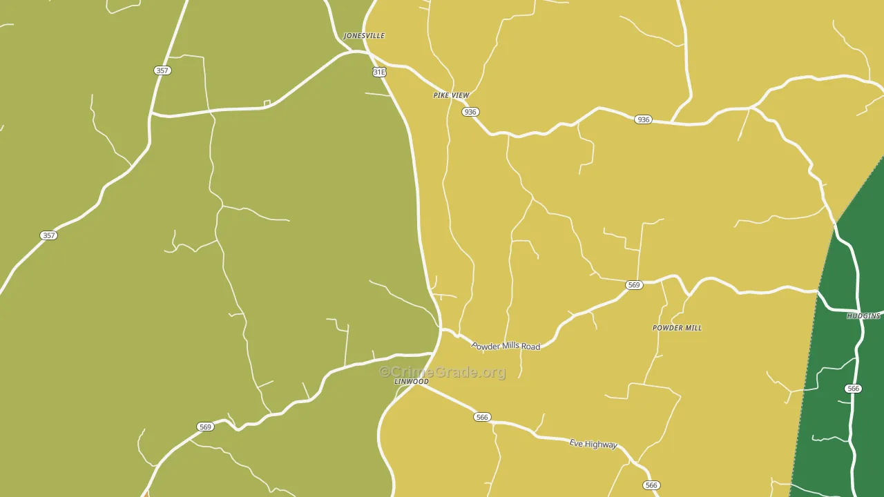 Pike View, KY Map of Theft Rates