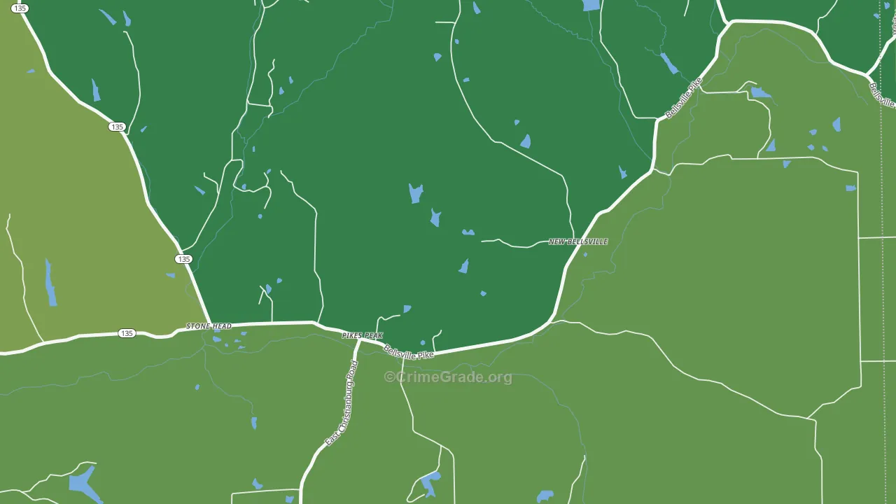 Pikes Peak, IN Map of Theft Rates