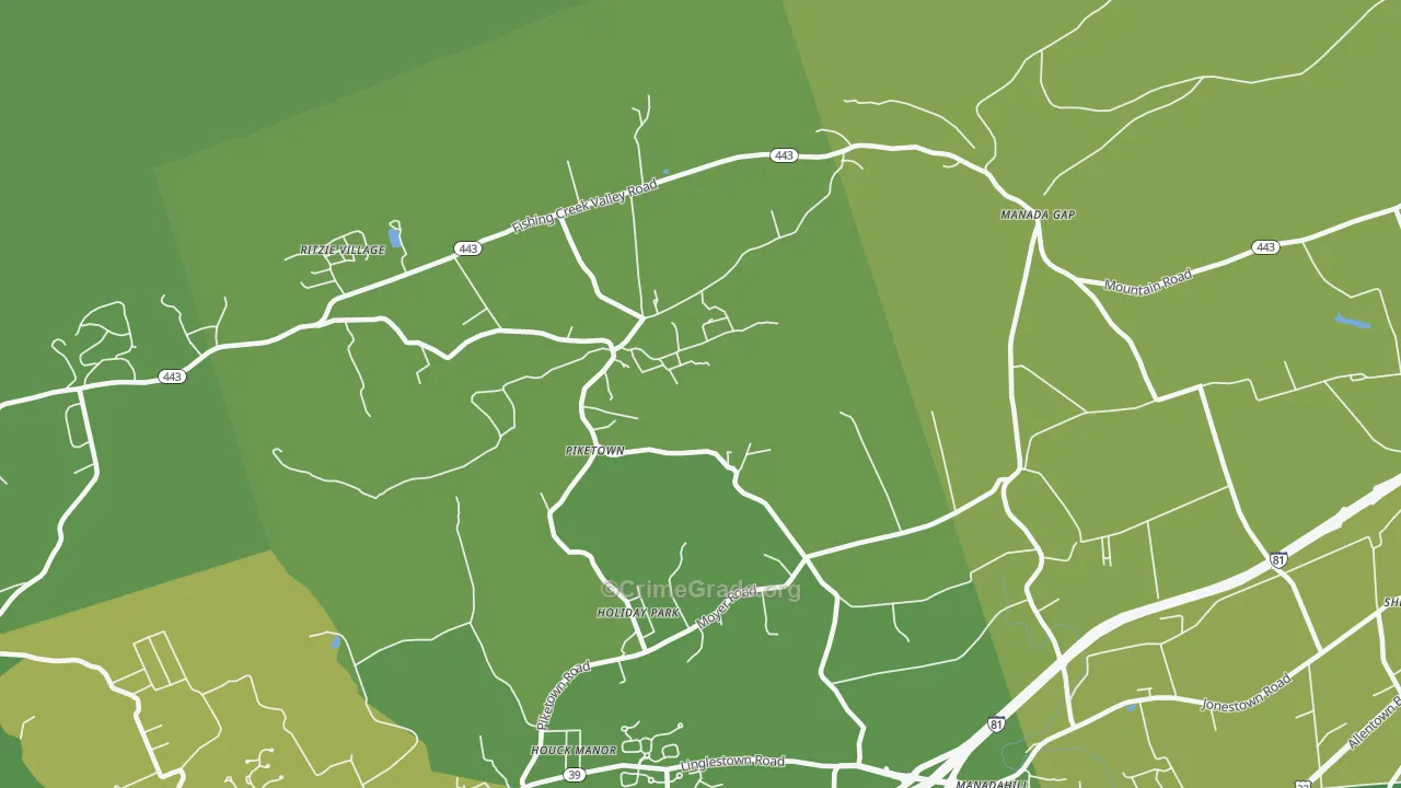 Piketown, PA Map of Theft Rates