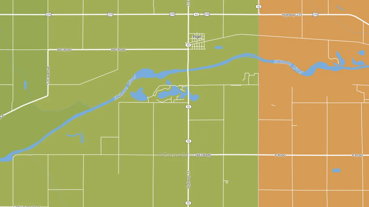 Pilger, NE Map of Theft Rates