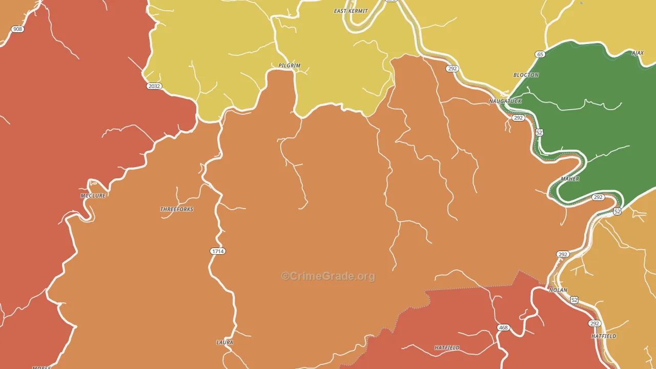 Pilgrim, KY Map of Theft Rates