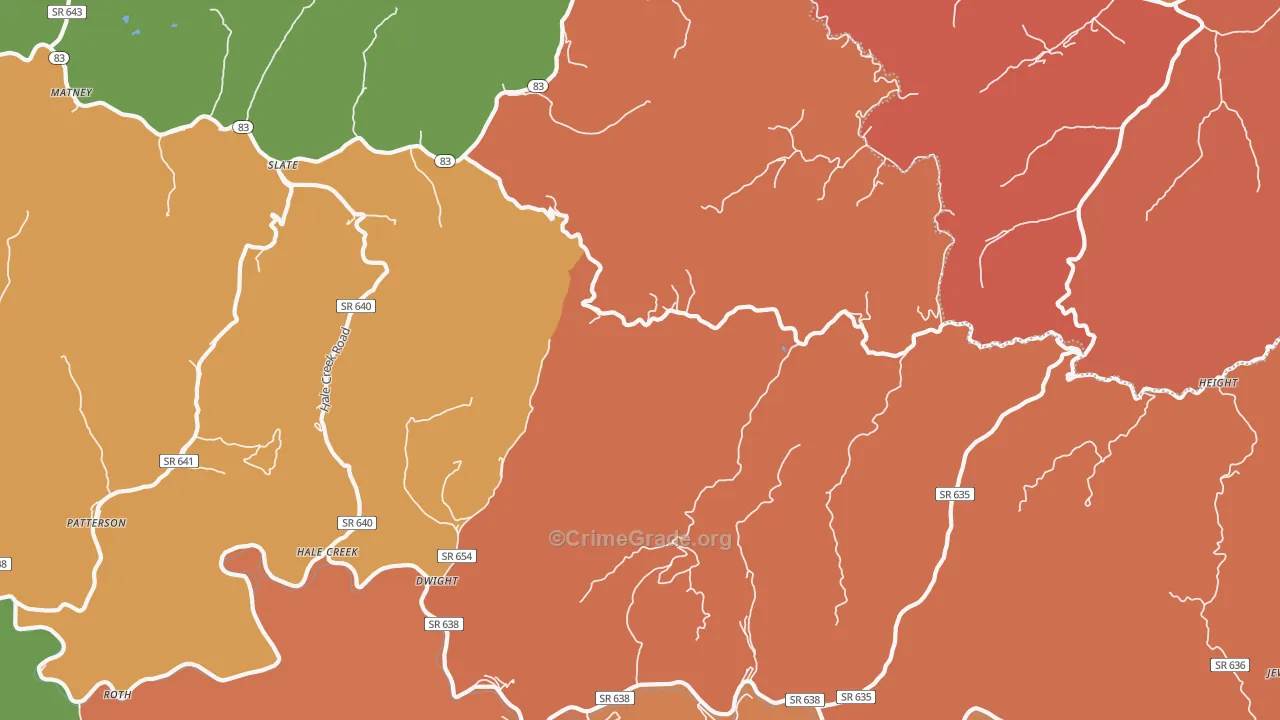 Pilgrims Knob, VA Map of Theft Rates
