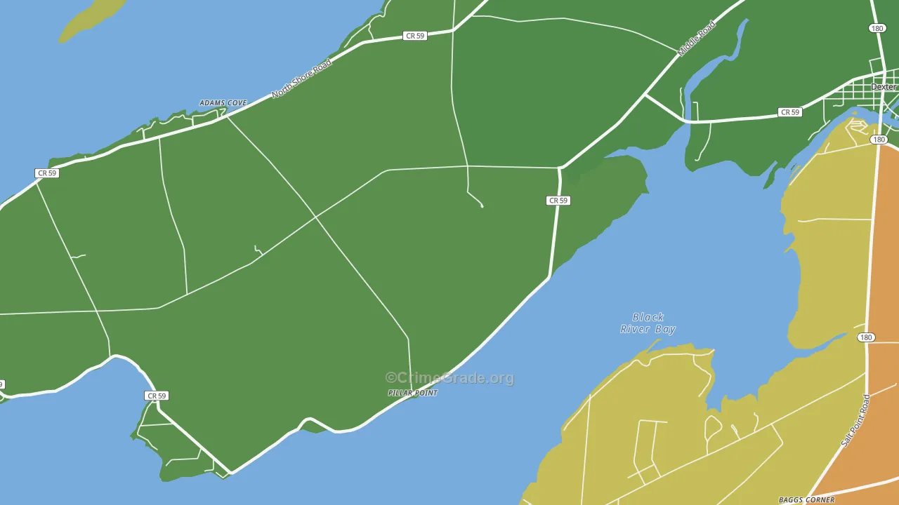 Pillar Point, NY Map of Theft Rates