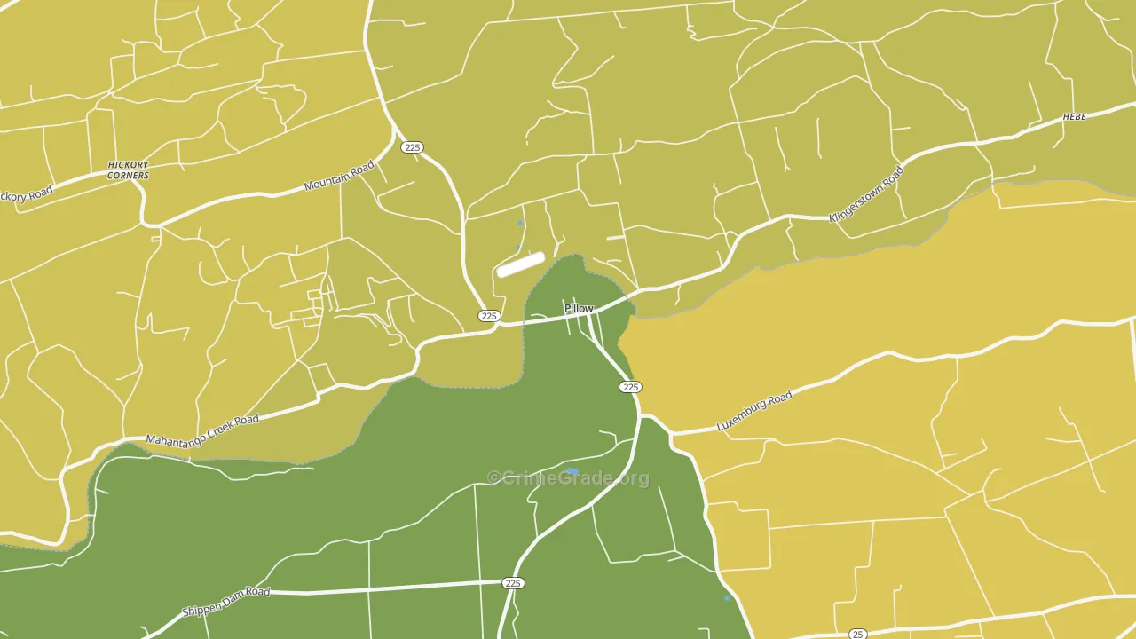 Pillow, PA Map of Theft Rates