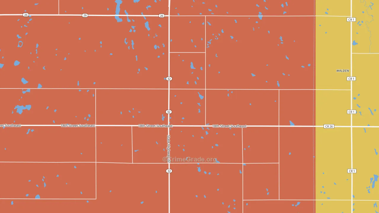Pillsbury, ND Map of Theft Rates