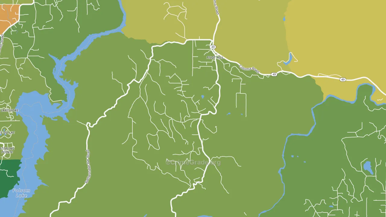 Pilot Hill, CA Map of Theft Rates