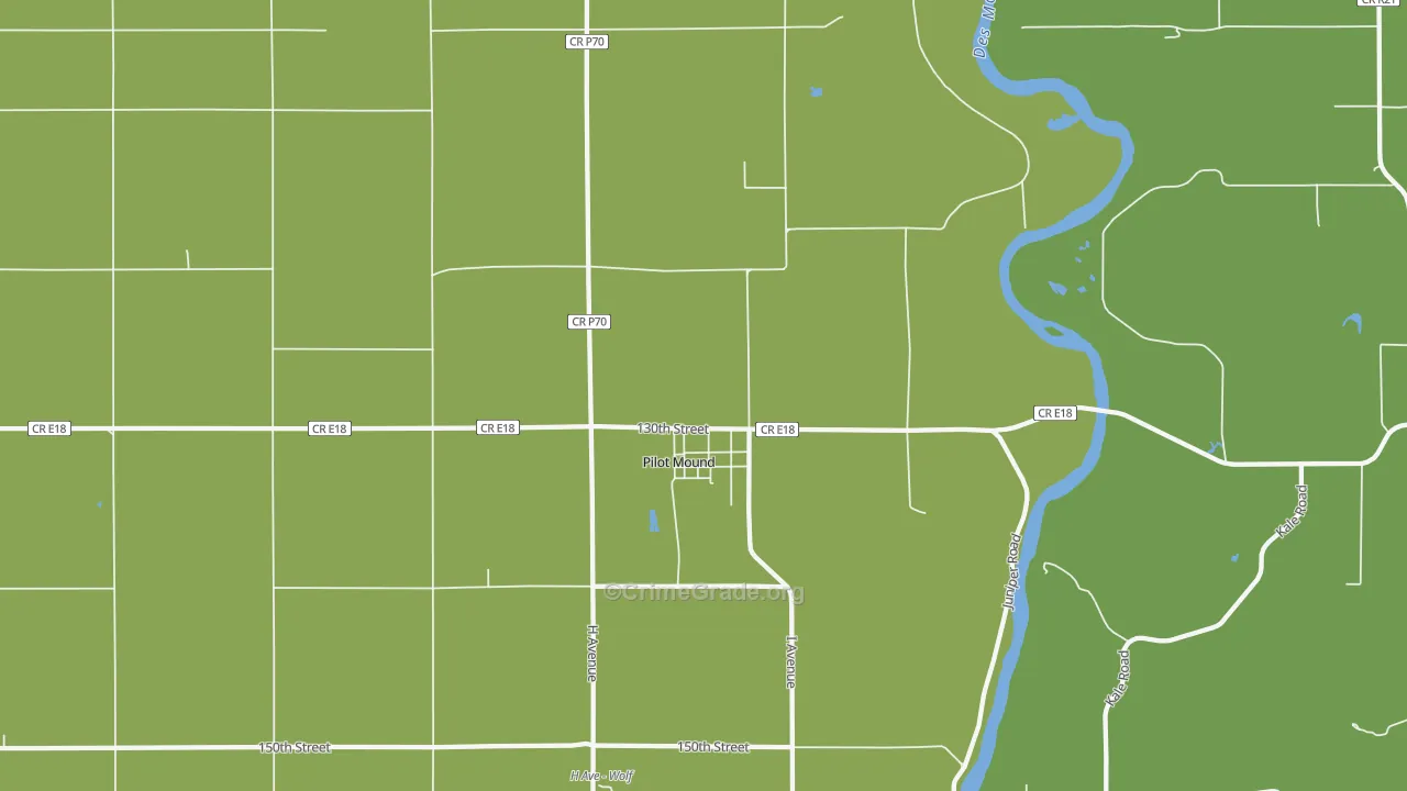 Pilot Mound, IA Map of Theft Rates