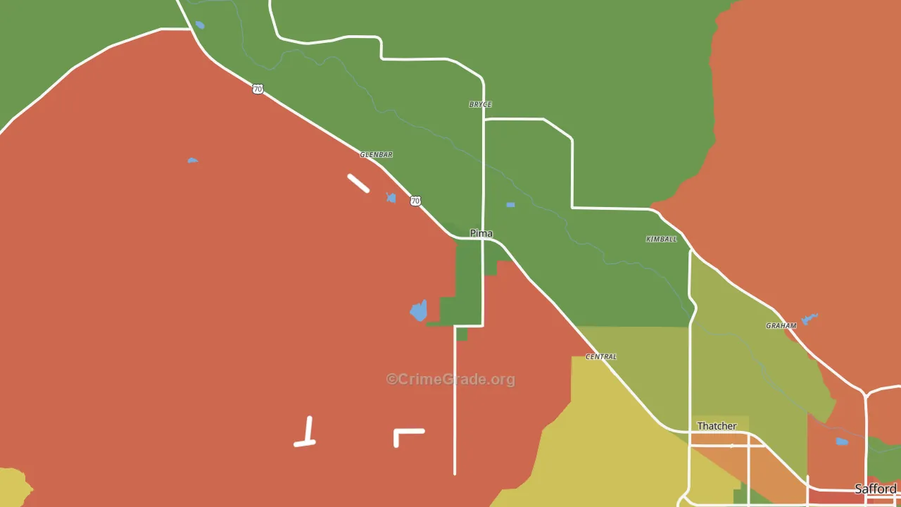 Pima, AZ Map of Theft Rates