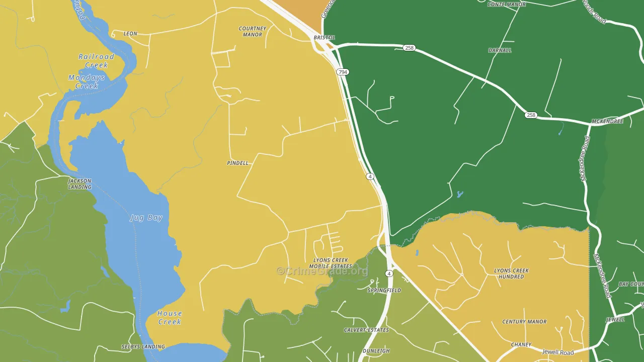 Pindell, MD Map of Theft Rates