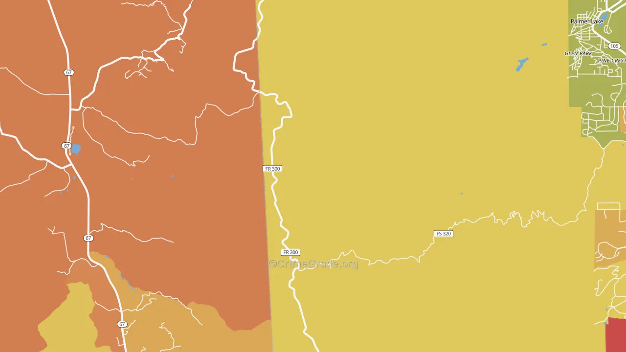 Pine Crest, CO Map of Theft Rates