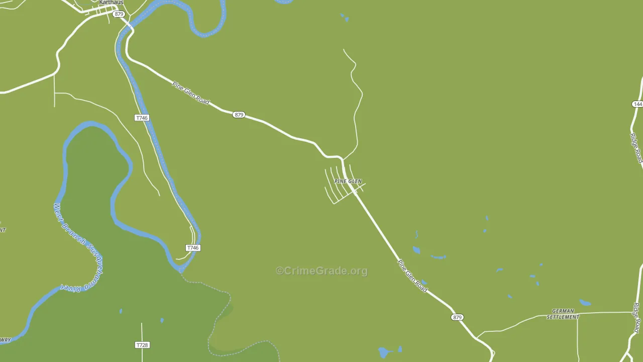 Pine Glen, PA Map of Theft Rates