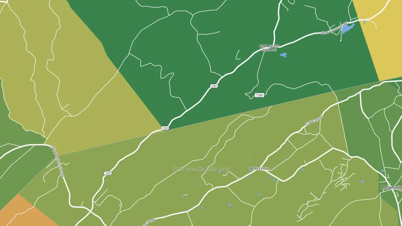 Pine Grove Furnace, PA Map of Theft Rates