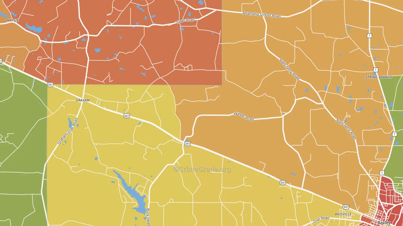 Pine Grove, GA Map of Theft Rates