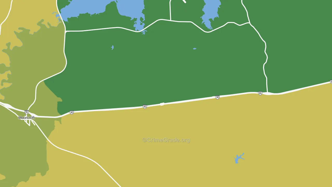 Pine Haven, WY Map of Theft Rates