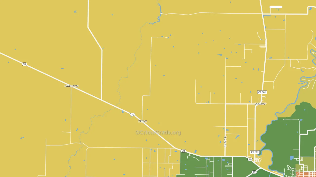 Pine Level, FL Map of Theft Rates