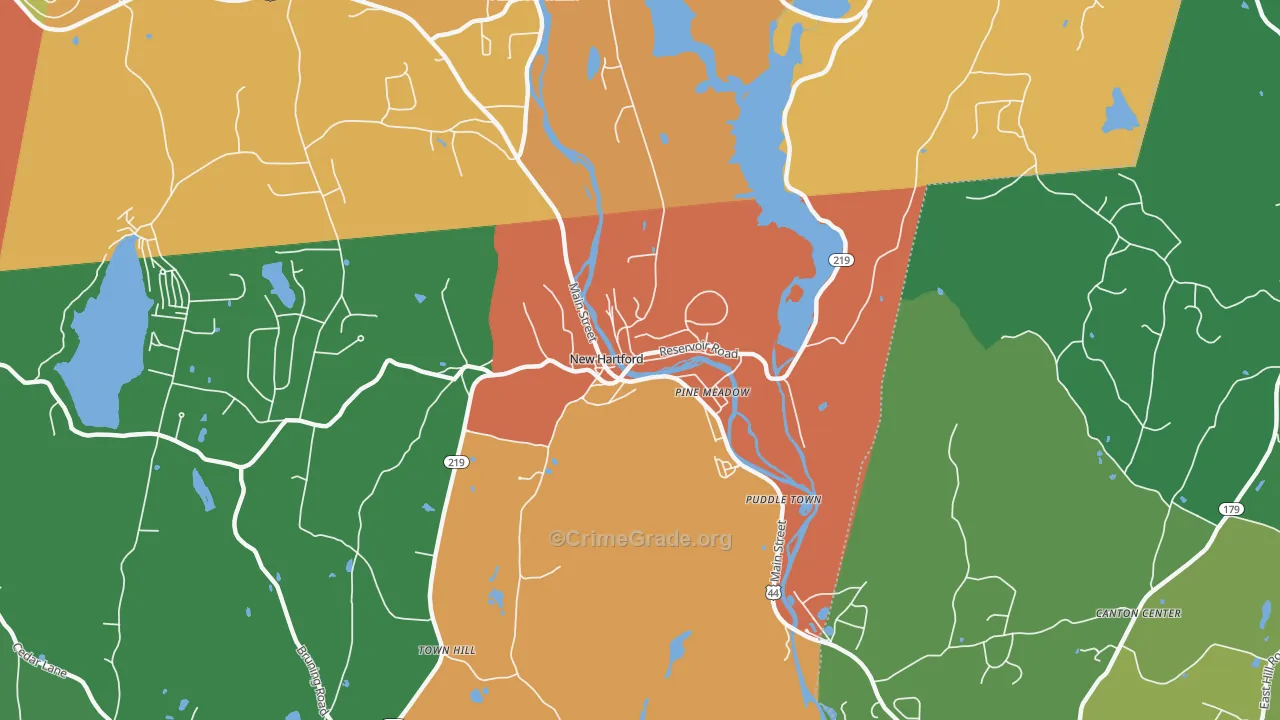 Pine Meadow, CT Map of Theft Rates