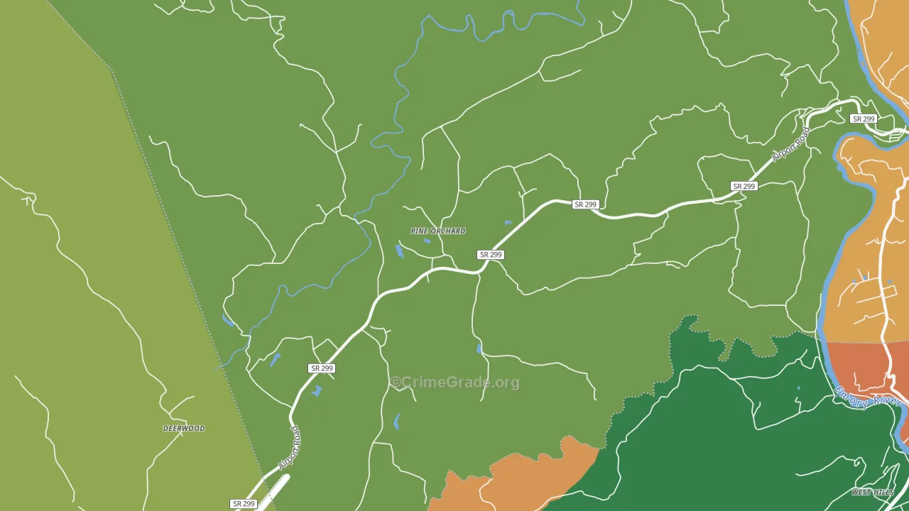 Pine Orchard, TN Map of Theft Rates