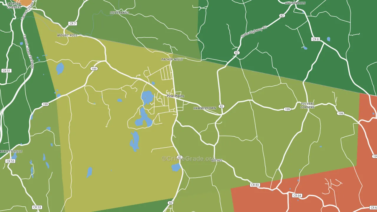 Pine Plains, NY Map of Theft Rates