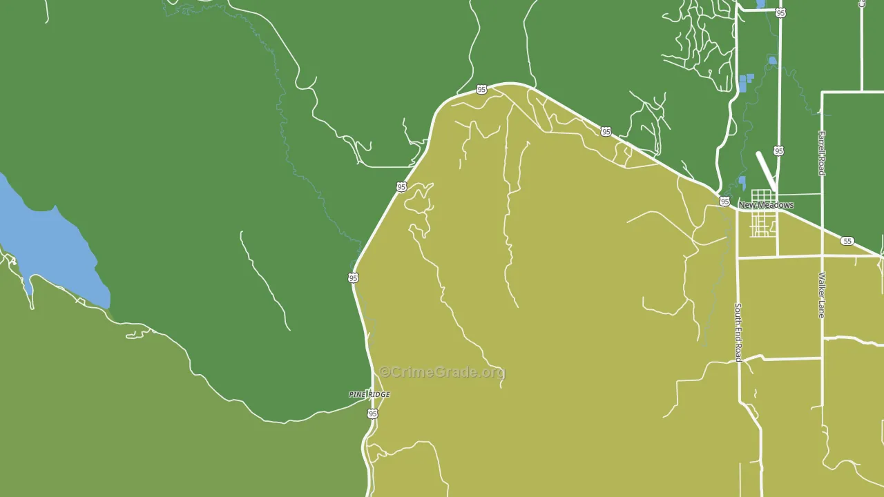 Pine Ridge, ID Map of Theft Rates