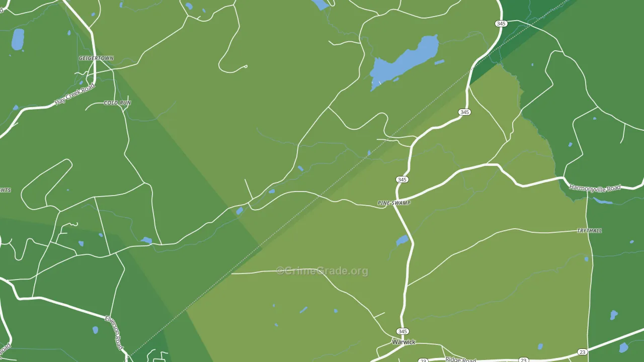 Pine Swamp, PA Map of Theft Rates
