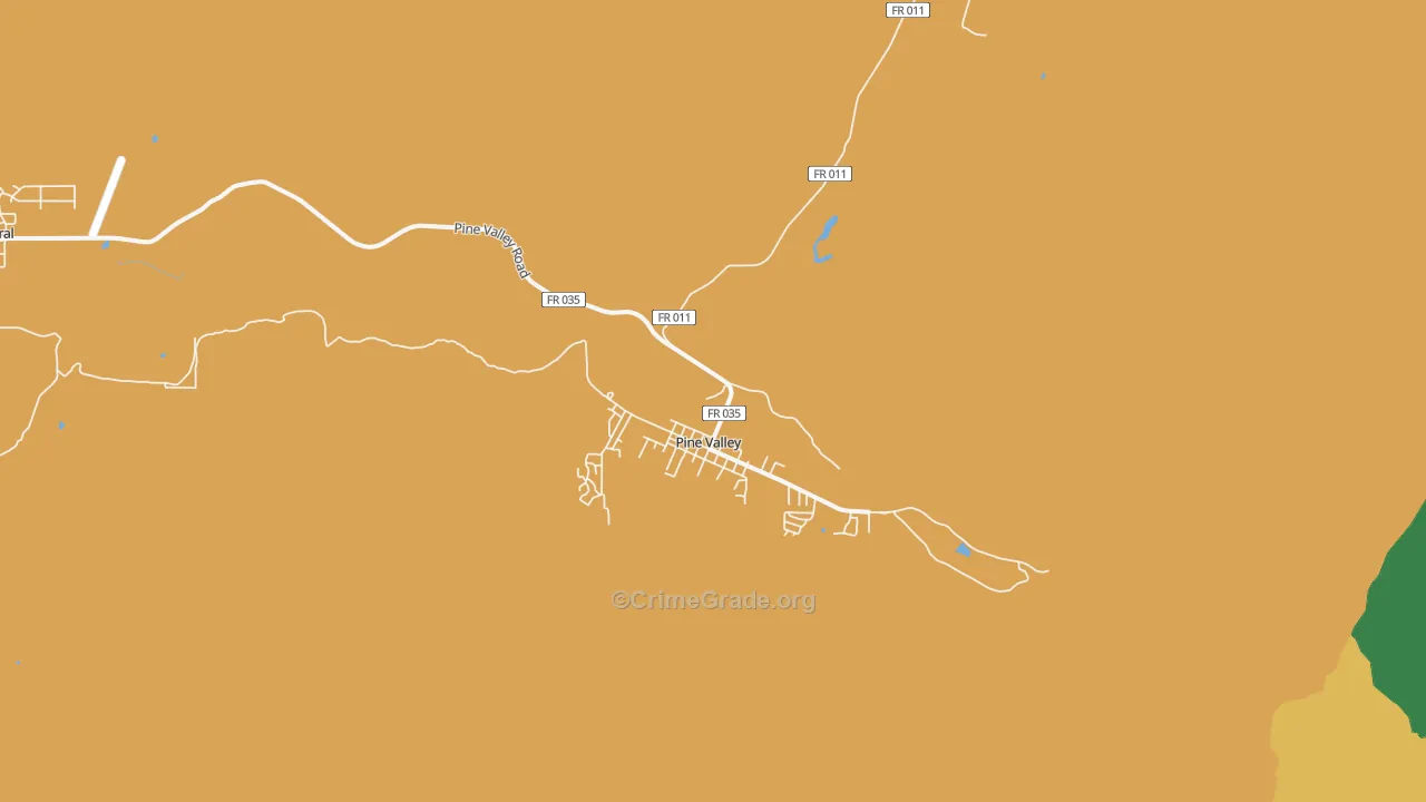 Pine Valley, UT Map of Theft Rates
