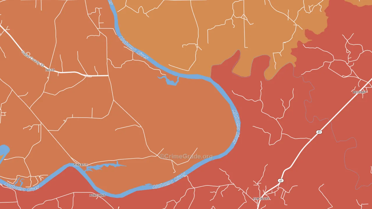 Pinebelt, AL Map of Theft Rates