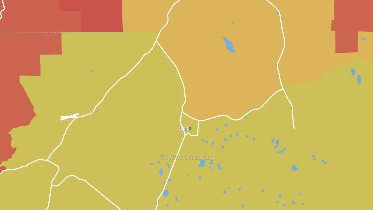 Pinehill, NM Map of Theft Rates