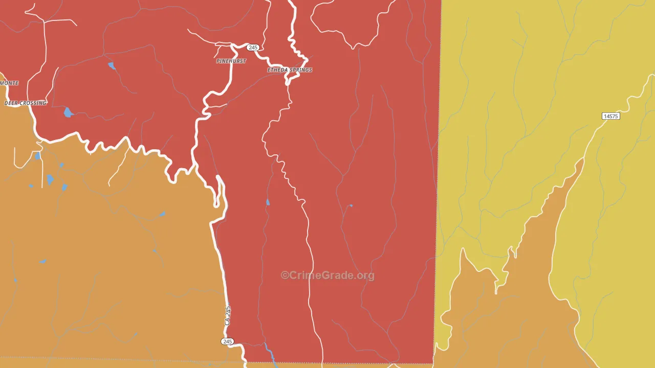 Pinehurst, CA Map of Theft Rates