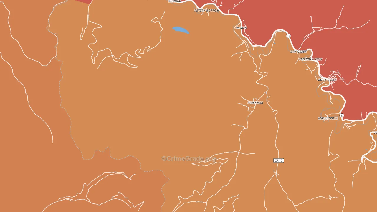 Pineknob, WV Map of Theft Rates