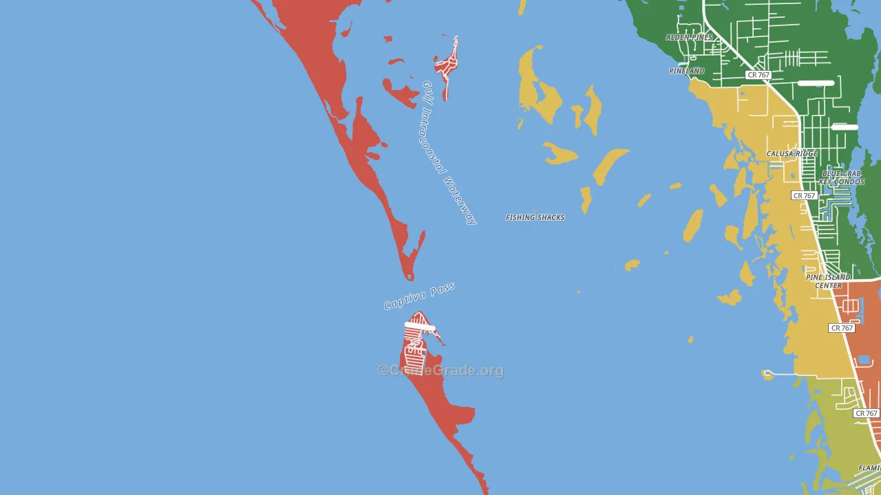 Pineland, FL Map of Theft Rates
