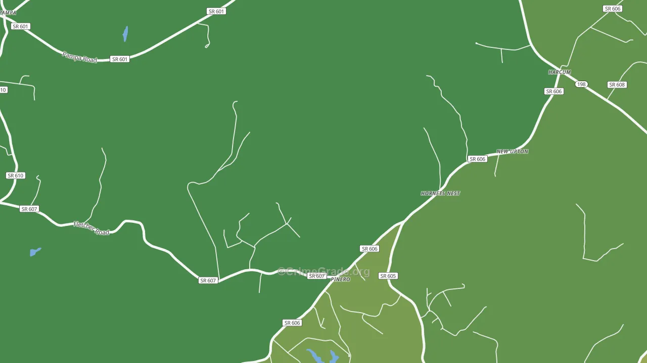Pinero, VA Map of Theft Rates
