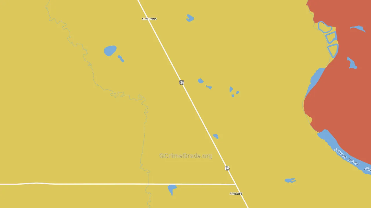 Pingree, ND Map of Theft Rates