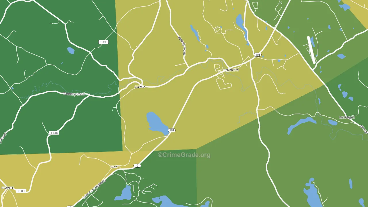 Pink, PA Map of Theft Rates