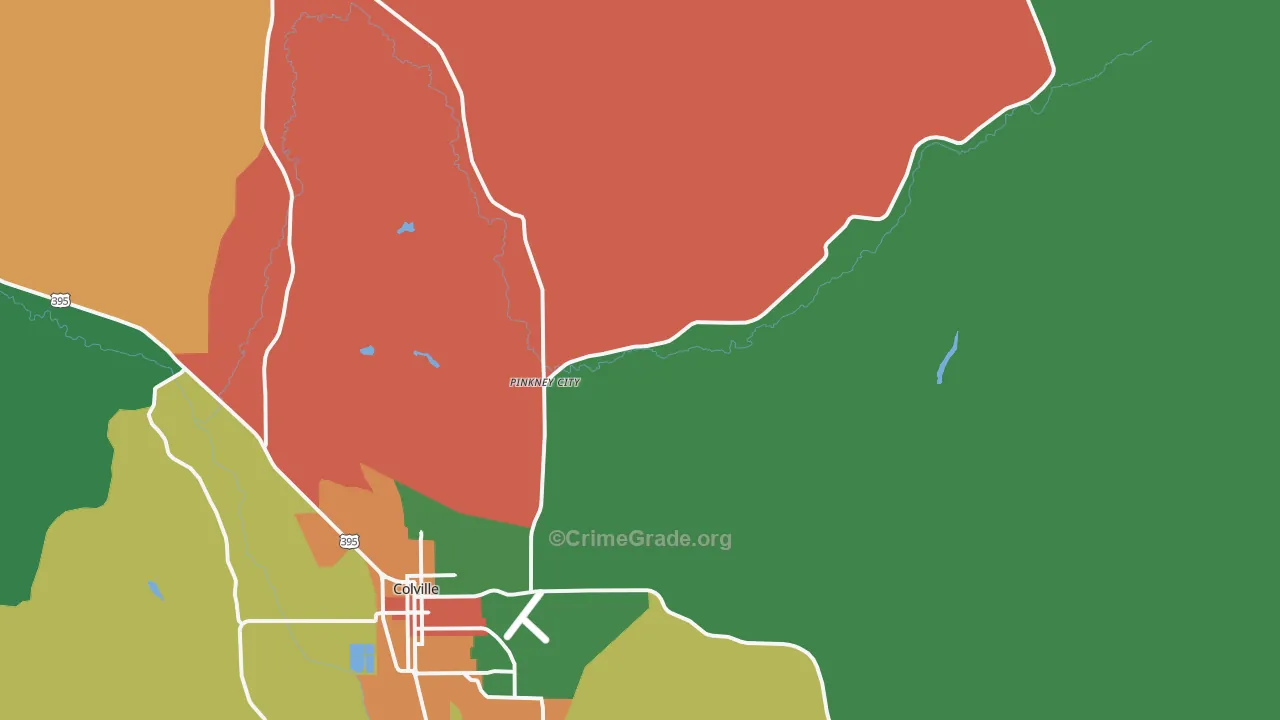 Pinkney City, WA Map of Theft Rates