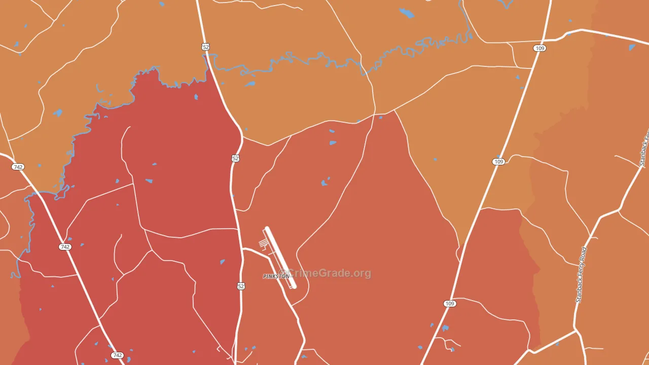 Pinkston, NC Map of Theft Rates