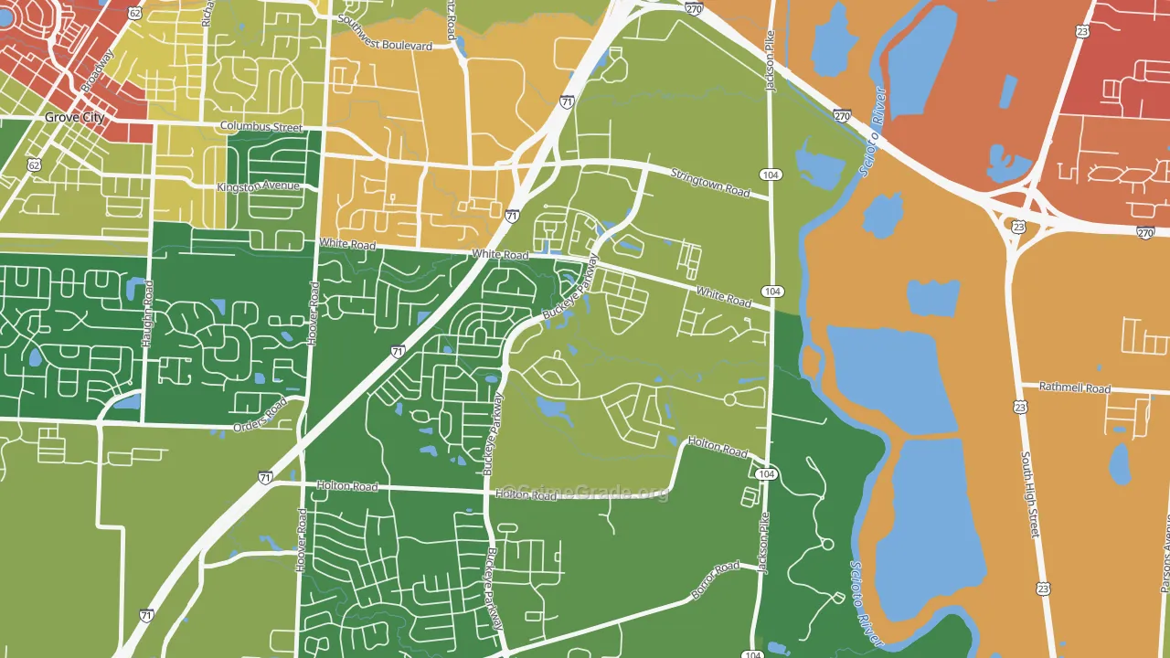 Pinnacle Club, Grove City, OH Map of Theft Rates