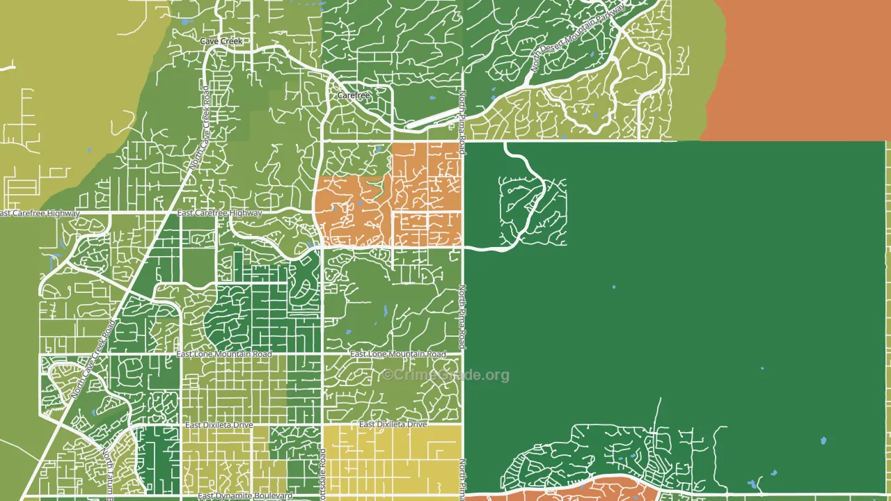 Pinnacle Peak, Scottsdale, AZ Map of Theft Rates