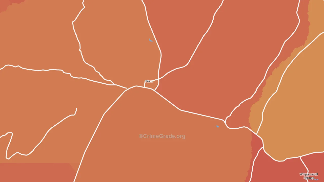 Pinon, AZ Map of Theft Rates