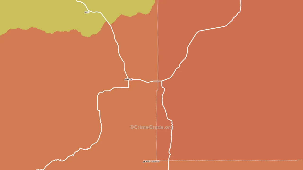 Pinon, NM Map of Theft Rates