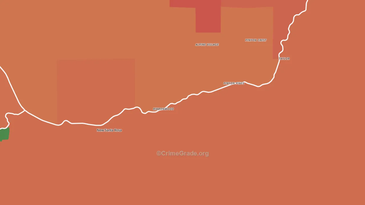 Pinyon Pines, CA Map of Theft Rates