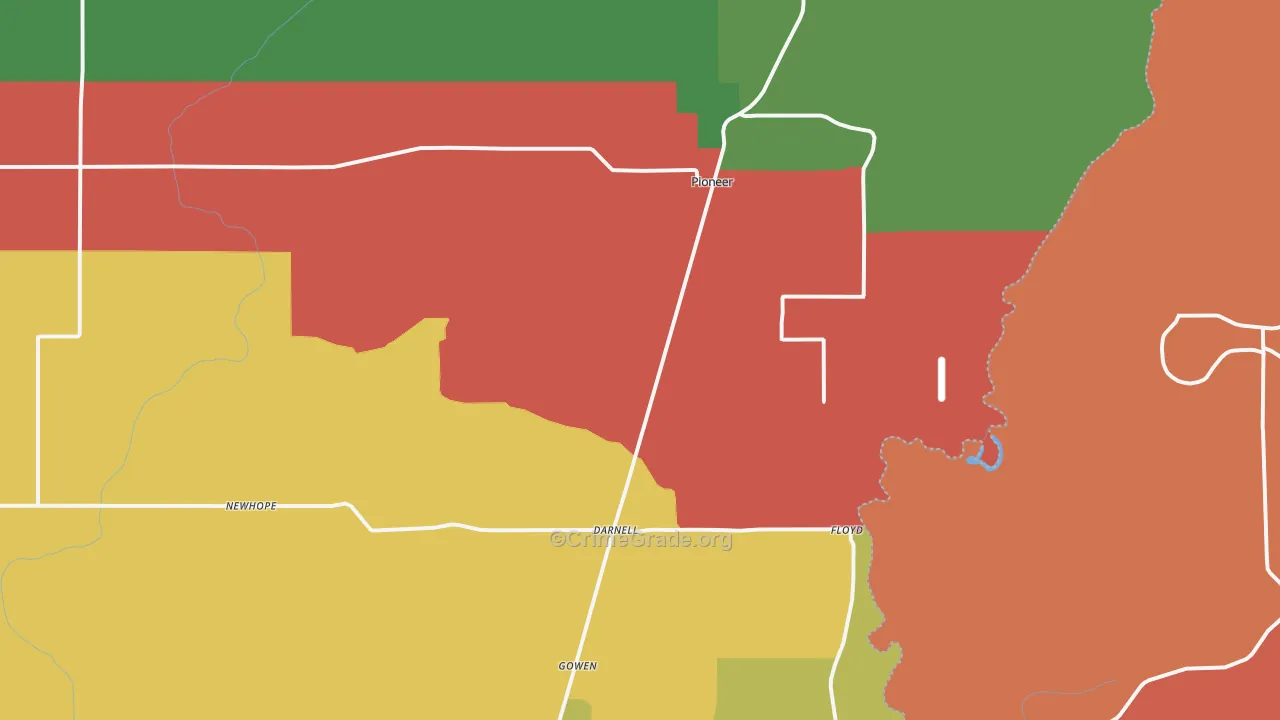 Pioneer, LA Map of Theft Rates