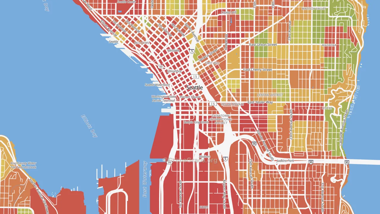 Pioneer Square, Seattle, WA Map of Theft Rates