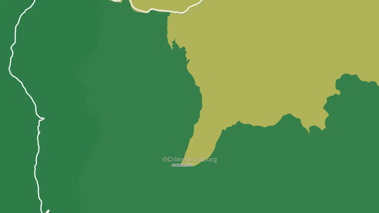 Pioneerville, ID Map of Theft Rates