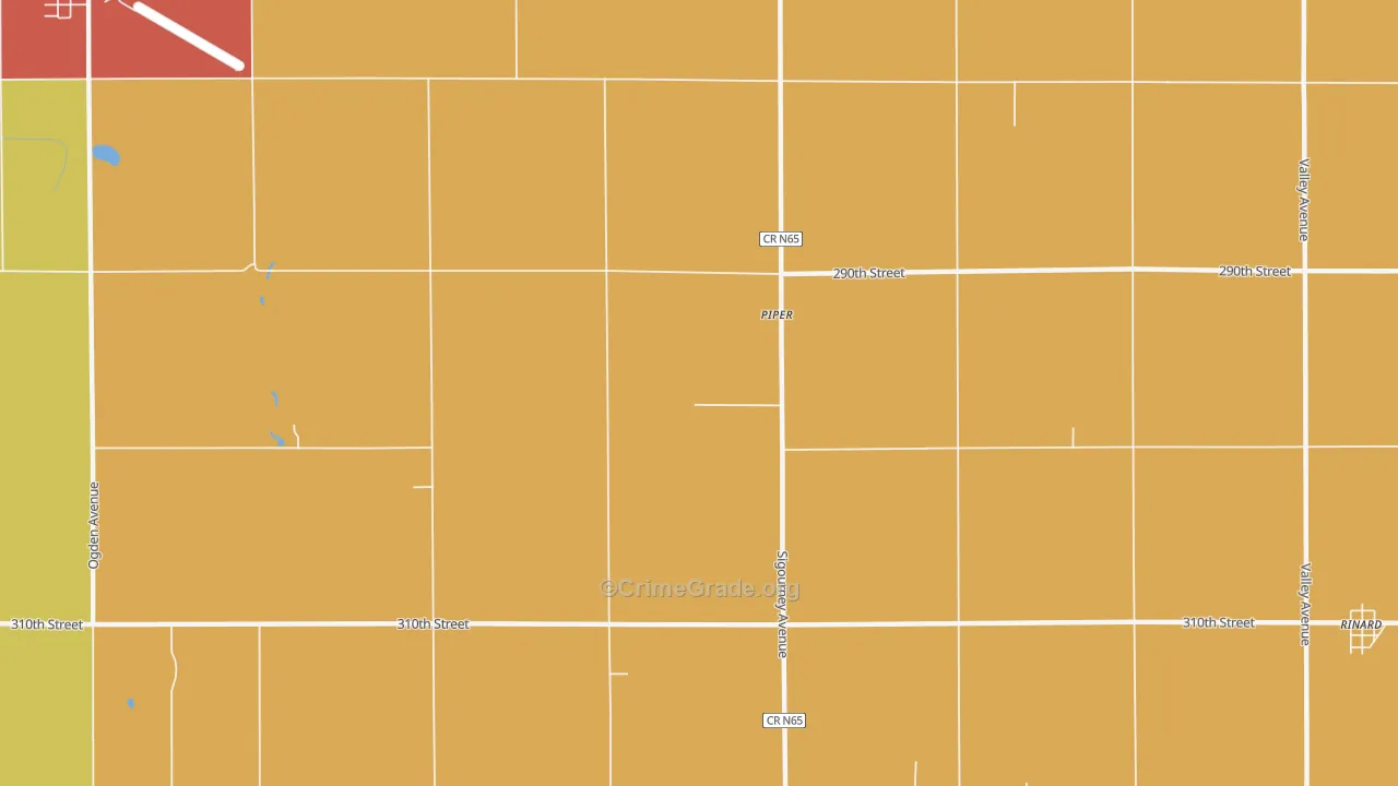 Piper, IA Map of Theft Rates